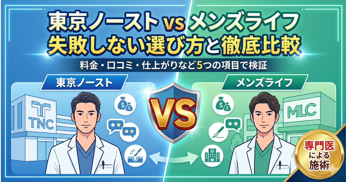 東京ノーストクリニックとメンズライフクリニックの比較